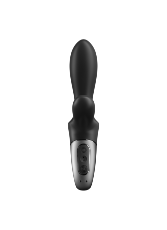 Vibromasseur rabbit noir USB, chauffant et connecté Heat Climax+  Satisfyer - CC597791